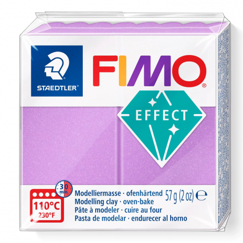 Fimo Effect Knete - Pearlfarbe flieder, Modelliermasse 56g